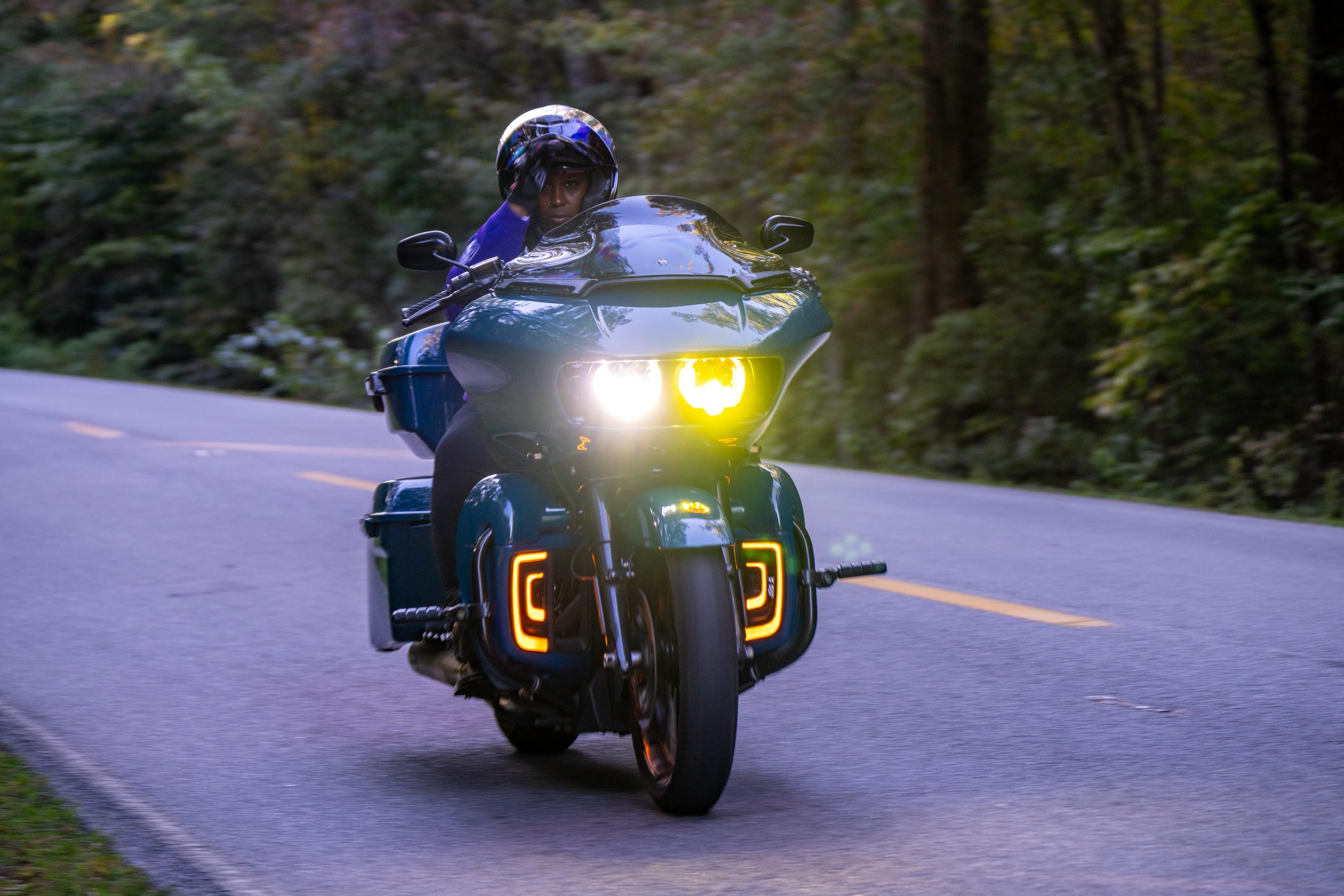 Rho navigating the winding roads of Virginia.