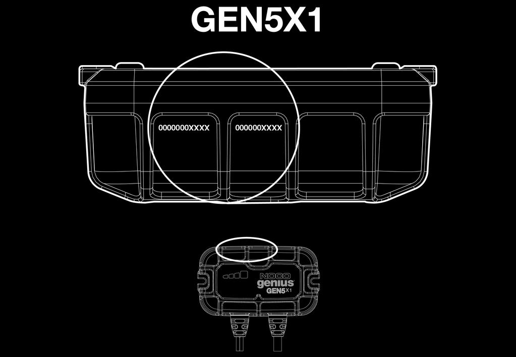 Serial Genii NOCO - Locating the Serial Number on GEN & GENPRO