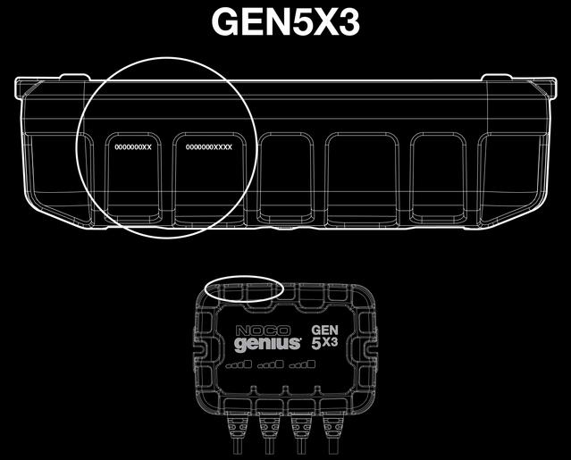 Serial Genii NOCO - Locating the Serial Number on GEN & GENPRO
