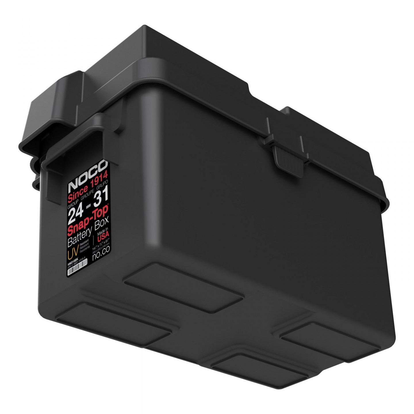Car RV Boat Marine Smart Battery Box Power Guard Storage Case w/ Strap 
