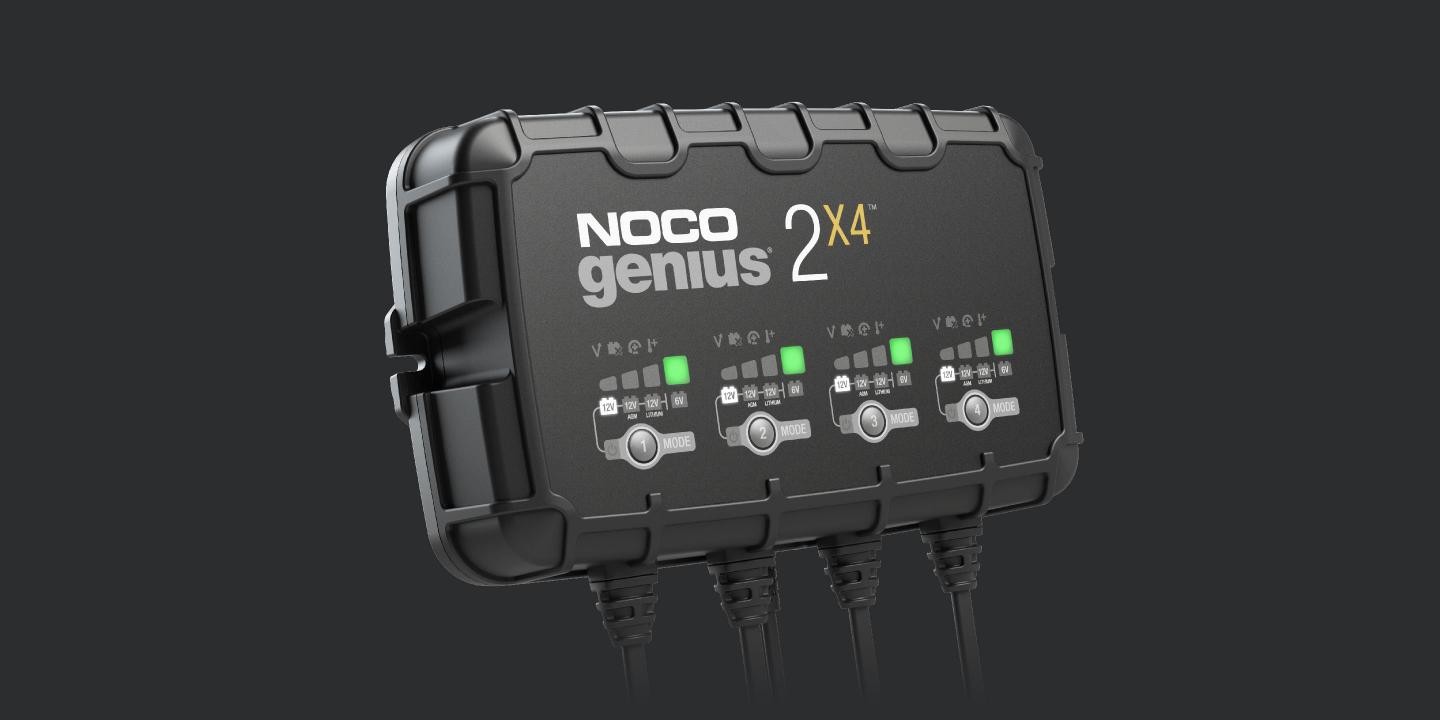 NOCO - 4 Bank 8A Smart Battery Charger - GENIUS2X4