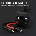 Securely Connect. Camlock connectors at the end of cables next to GB500+ jump starter.