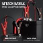 Attach Easily. Wide Clamping range. Battery clamps on small terminal and large terminal up to 1.25in