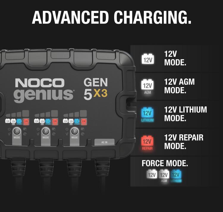 NOCO GEN5X3 3-Bank, 15-Amp On-Board Battery Charger