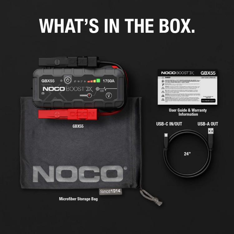 NOCO - The all-new GBX Series UltraSafe Jump Starters with 60-watt USB-C  Power Delivery. Quickly recharge from your 12-volt auxiliary port and go  from 0% to jump starting with just 5-minutes of