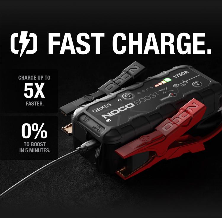 NOCO Boost X GBX55 1750A 12V Booster Batterie Voiture Lithium UltraSafe,  Chargeur Batterie Portable USB-C et Câbles de Démarrage pour Moteurs à