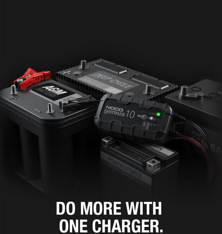NOCO GENIUS10 Battery Charger Maintainer Desulfator w/ Interchangeable Connector 