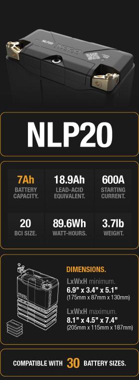 NLP20 7Ah Lithium Powersport Battery