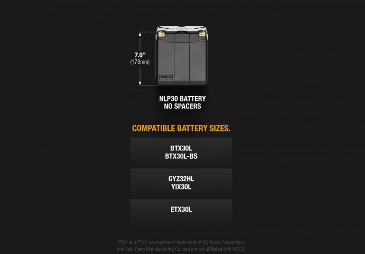 NLP30 Batterie de sports motorisés LiFePO4 12V 700CA Batteries Expert