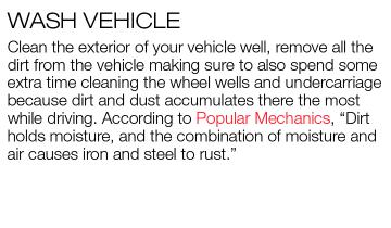 Brief paragraph about washing your vehicle before storing your vehicle for the winter.