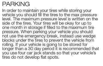 Brief paragraph about putting car jacks under your vehicle’s hinges before storing your vehicle for the winter.