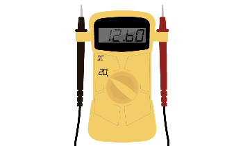 Positive and negitive terminals attached to multimeter reading 12.6.