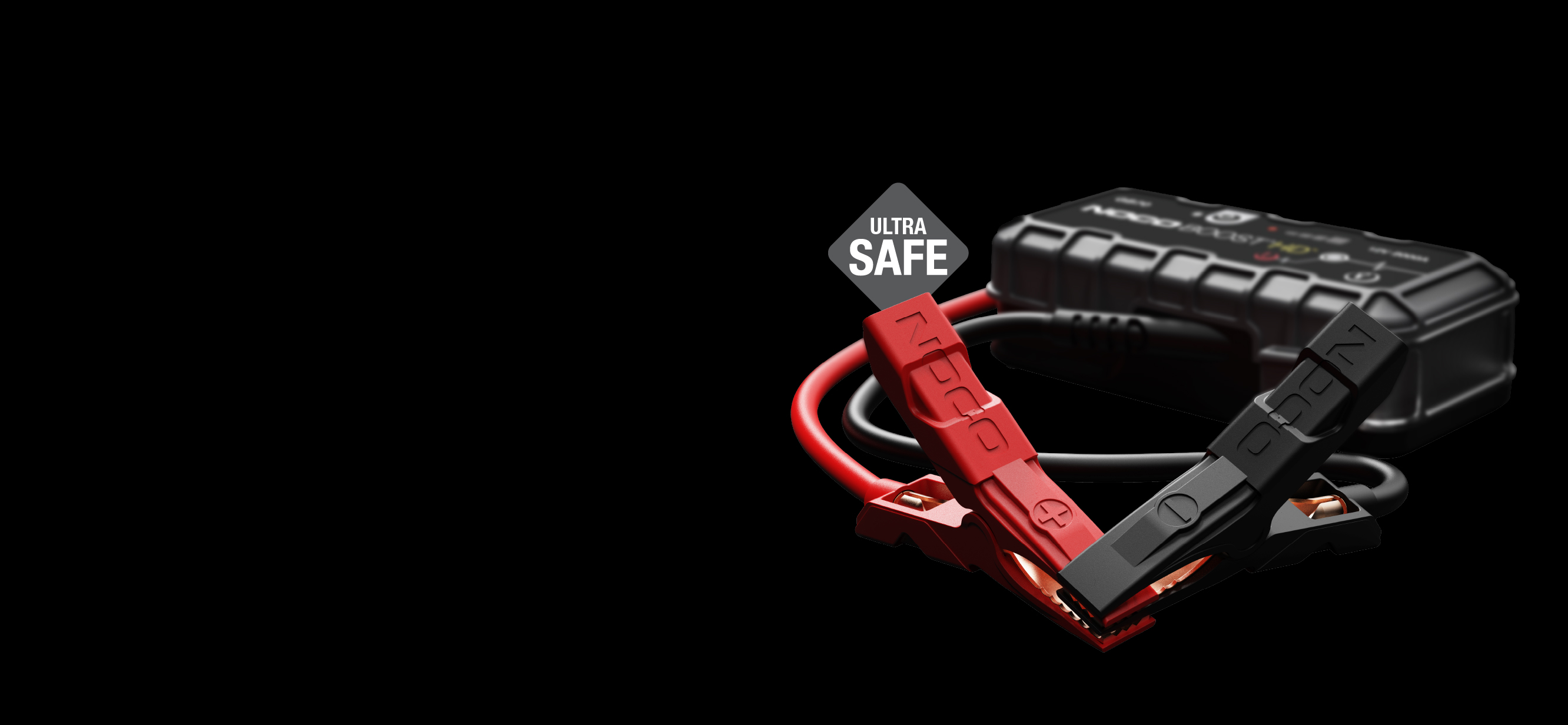 NOCO GB70 spark-proof clamps with reverse-polarity protection